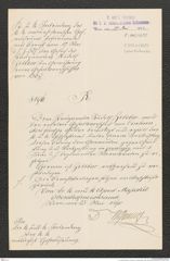 k.k. naturhistorisches Hofmuseum, Intendanzakten 1885-1896 (Hauer), Aktenzahl Z.342/1890, Seite 1